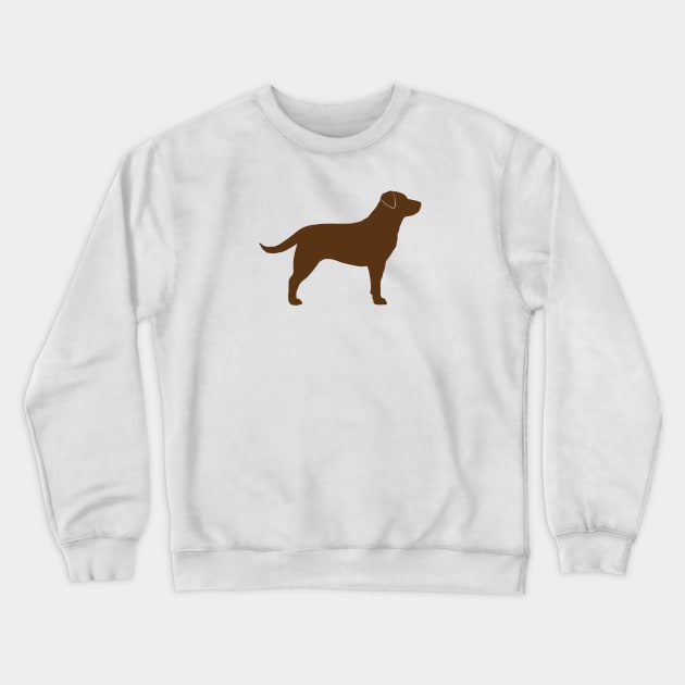 Chocolate Labrador Retriever Silhouette Crewneck Sweatshirt by Coffee Squirrel